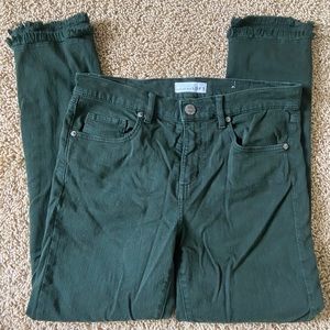 LOFT Green Fringe Bottom Jeans ✨